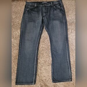 Flypaper Men's Straight Jeans in Dark Gray Wash